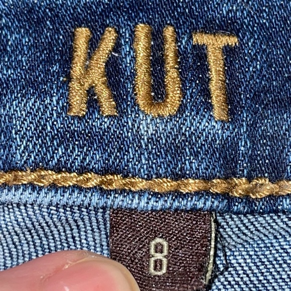 KUT from the Kloth High Rise Toothpick Skinny Women's Blue Jeans.  Size 8. - Picture 3 of 14